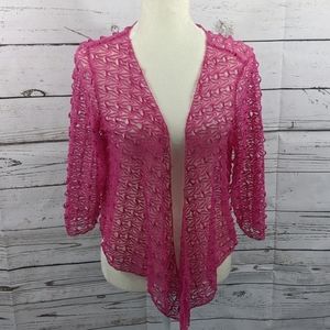 Pink crochet cardigan C21